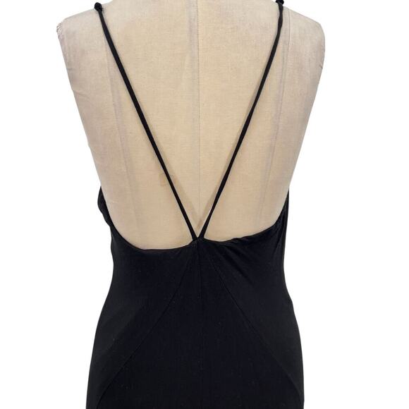 Free People Beach Black Viscose Jersey Strappy Midaxi Dress Size XS - Picture 8 of 13